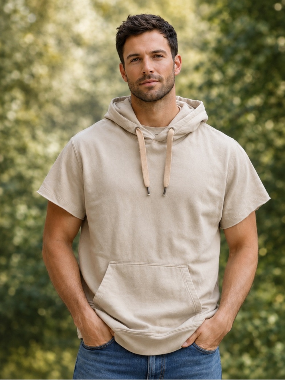 Buck Mason Hoodie Sweatshirt Short Sleeve Brushed Loopback Terry Large